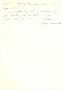 Fondo Bianchi, Lettera di E. Morante a O. H. Bianchi-collezione