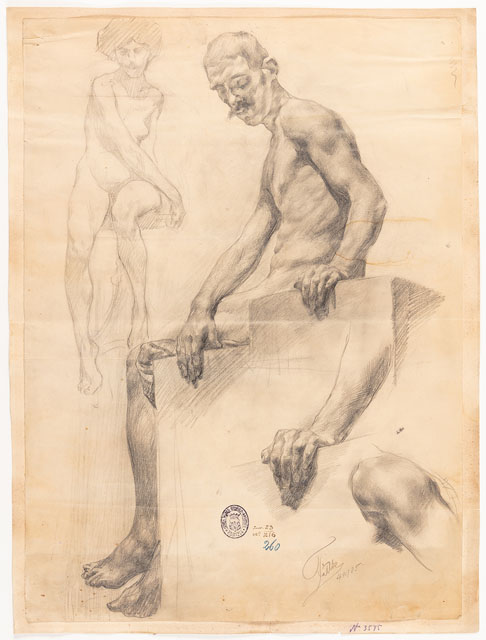 figure maschili e femminili nude sedute