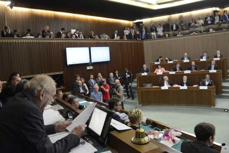 Intervento del Presidente del Consiglio regionale del Friuli Venezia Giulia Ettore Romoli presso l'aula consiliare-narrazione