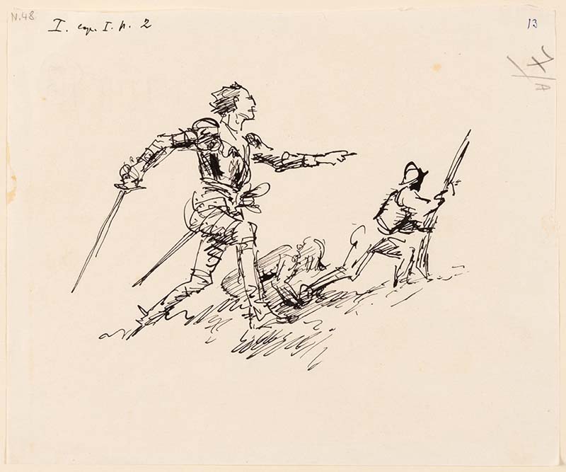 episodio della guerra di Gradisca: ufficiale in combattimento