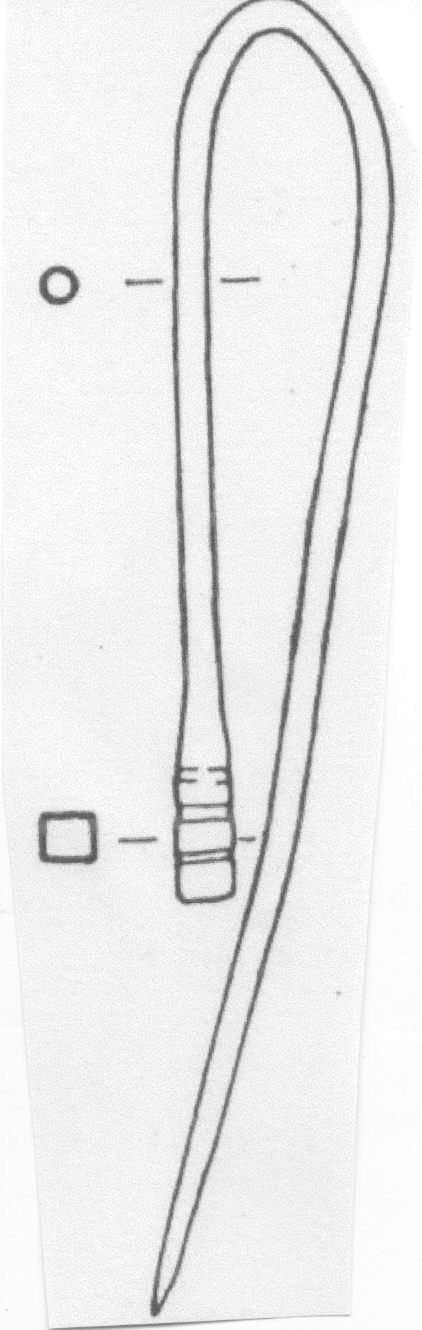 spillone/ con testa quadrangolare