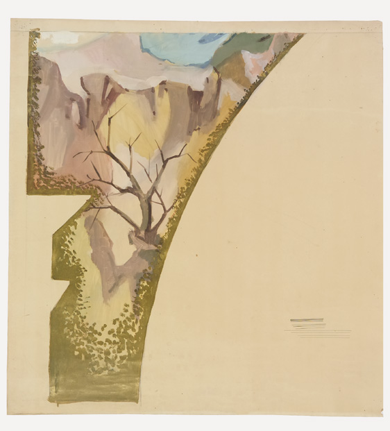 paesaggio roccioso con alberi