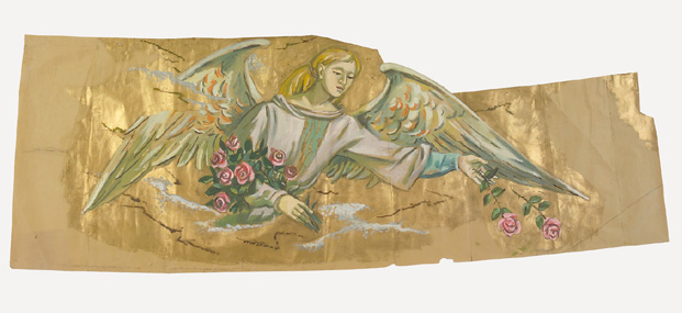 angelo con fascio di rose