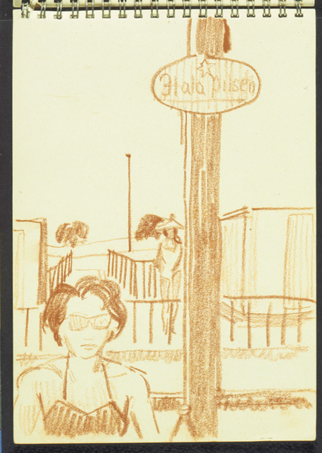 paesaggio marino con figure