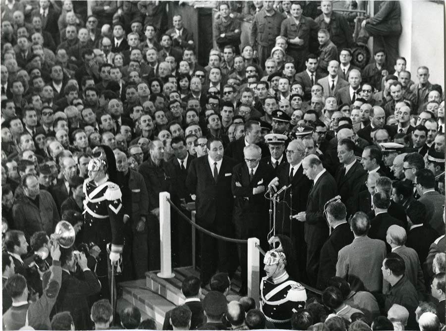 Visita del Presidente Saragat per la cerimonia nel centenario dell'annessione del Friuli all'Italia