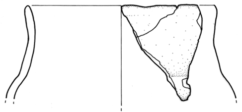 tazza/ carenata, frammento